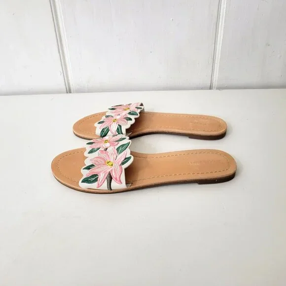 Draper James Floral Embroidered Slip-On Sandals Size 9 - Picture 4 of 8